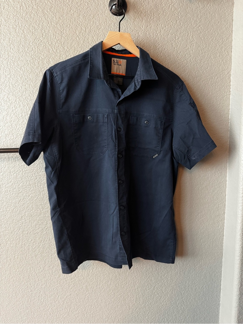 5.11 Tactical Men's Heavy Short Sleeve Button-Up Shirt - Navy MEDIUM